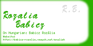 rozalia babicz business card