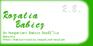 rozalia babicz business card